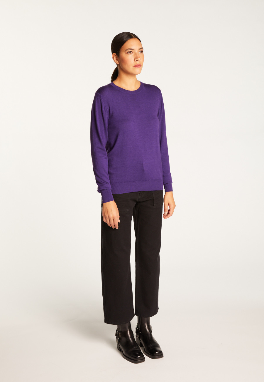 Round neck merino wool sweater - Asena