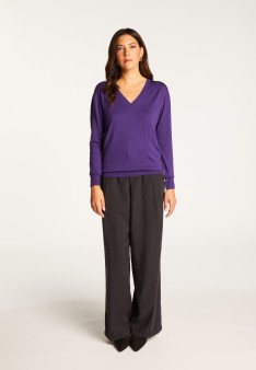 V-neck merino wool sweater - Arya