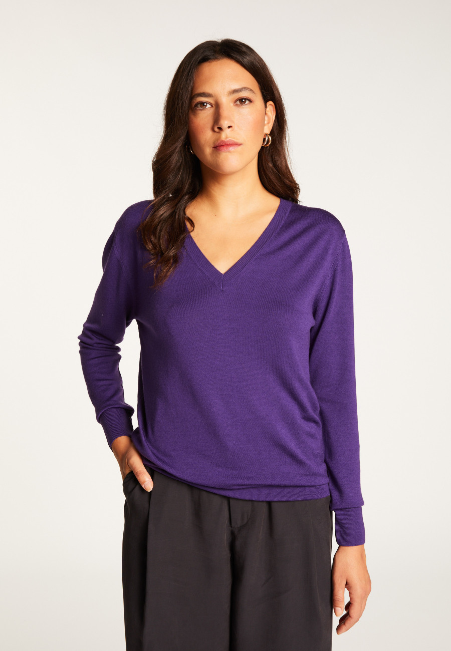 V-neck merino wool sweater - Arya