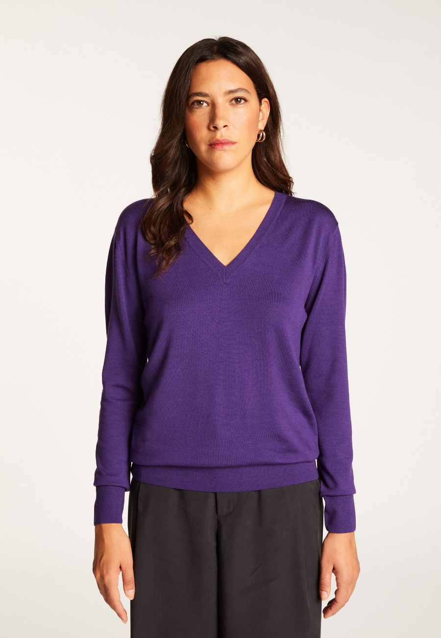 V-neck merino wool sweater - Arya