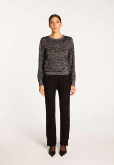 Round neck sweater in lurex merino wool - Asena Lux