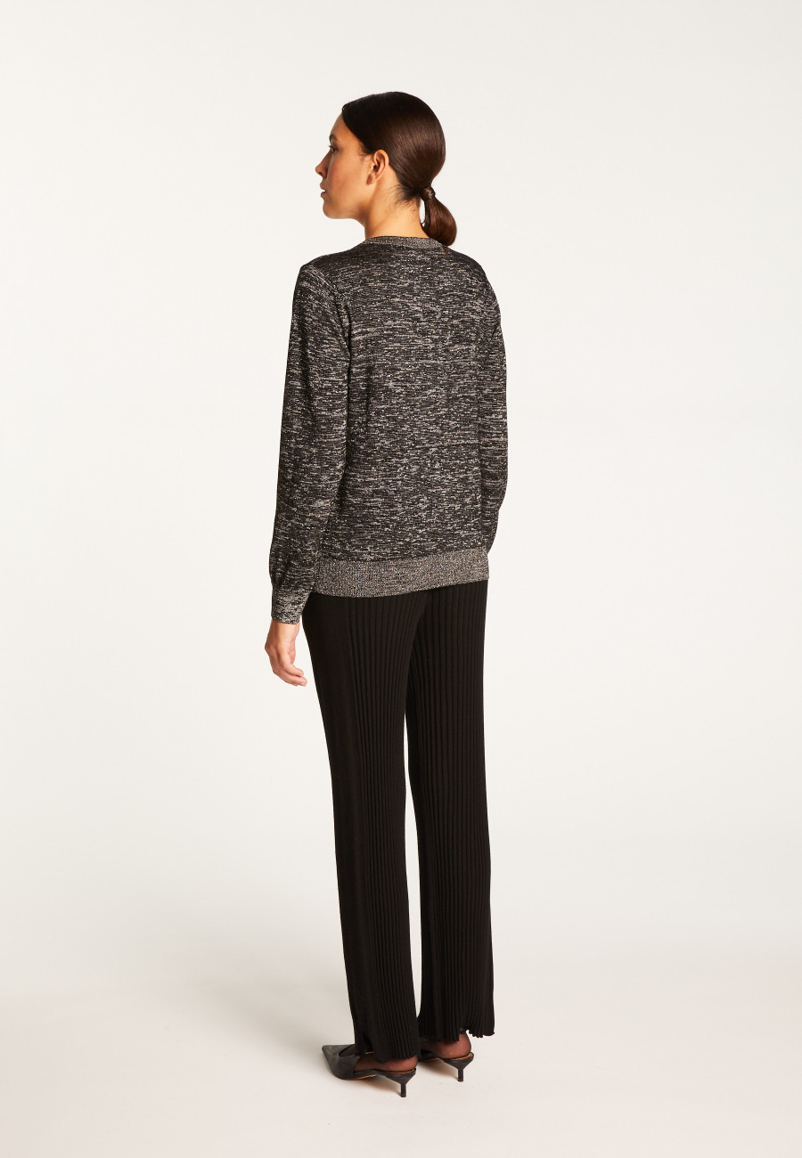 Round neck sweater in lurex merino wool - Asena Lux