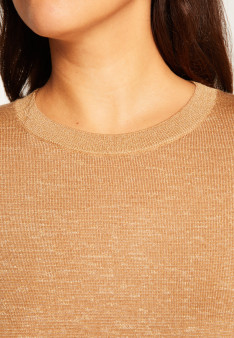 Round neck sweater in lurex merino wool - Asena Lux