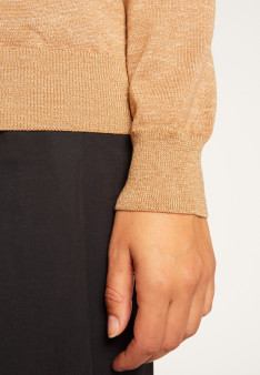 Round neck sweater in lurex merino wool - Asena Lux