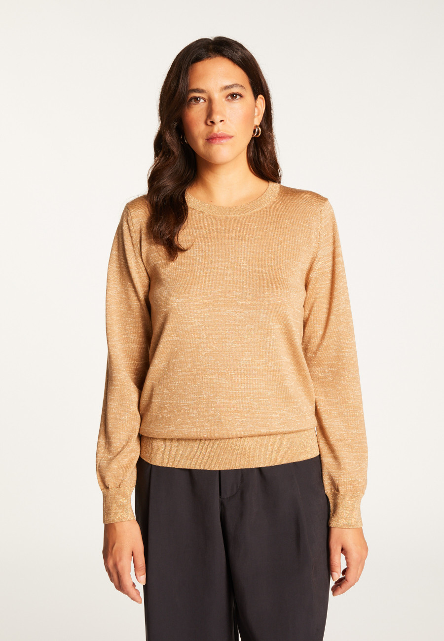 Pull col rond en laine mérinos lurex - Asena Lux