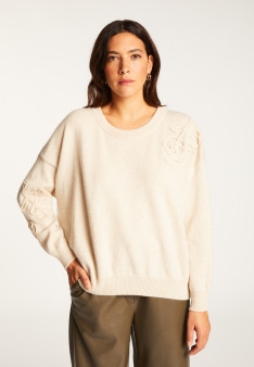 Pull avec broderie en laine et cachemire - Rachel