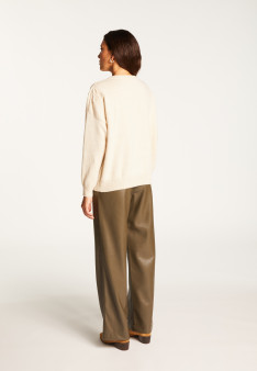 Embroidery sweater in wool and cashmere - Rachel