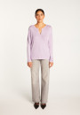 Gentleman's collar T-shirt in bamboo cashmere fiber - Aesha