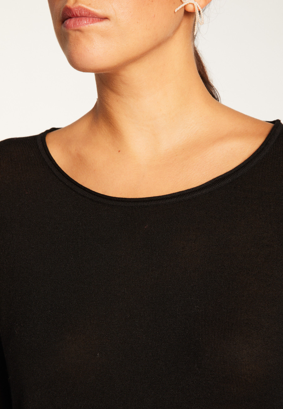 T-shirt col rond en fibre de bambou cachemire - Aemilia