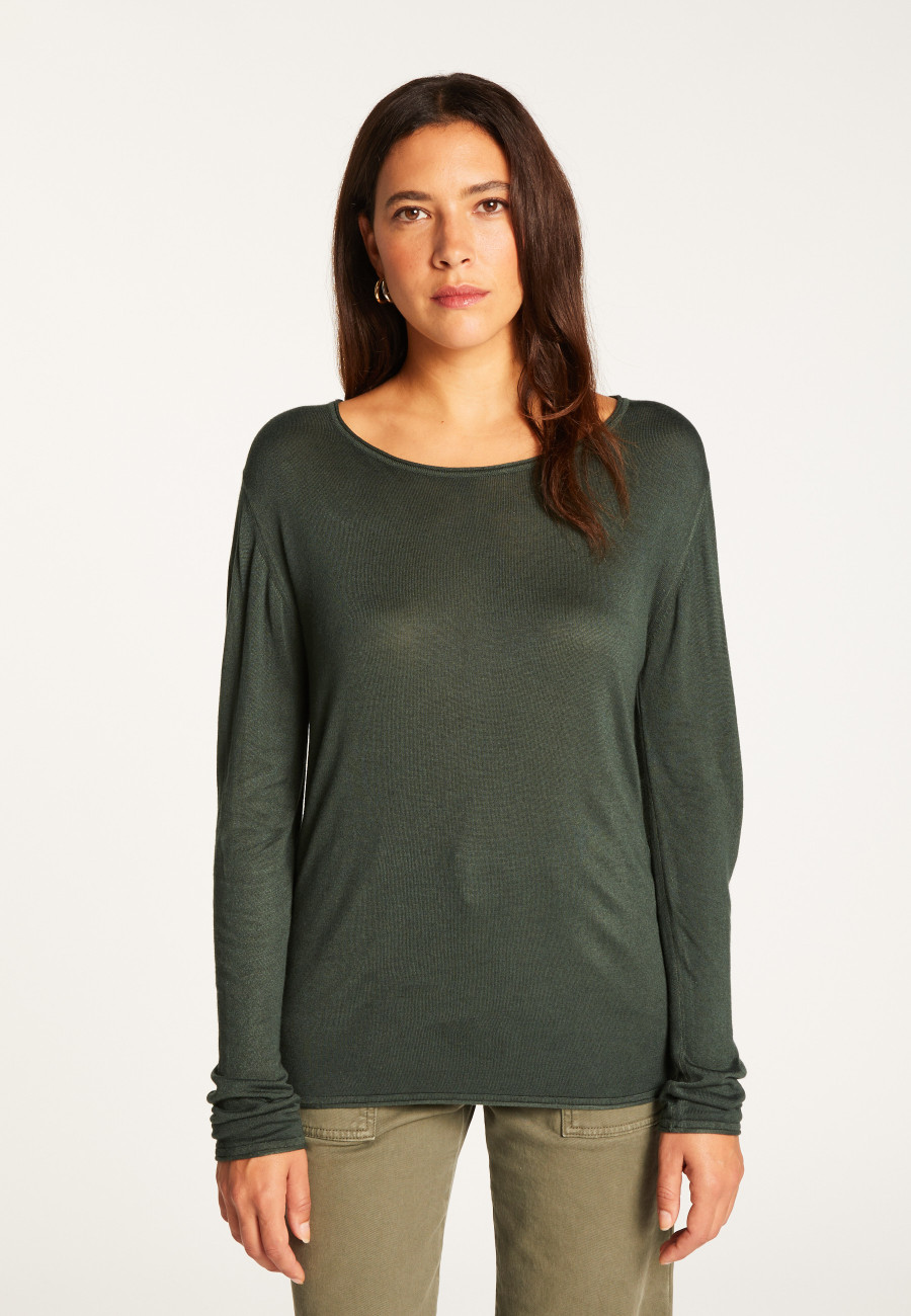 T-shirt col rond en fibre de bambou cachemire - Aemilia