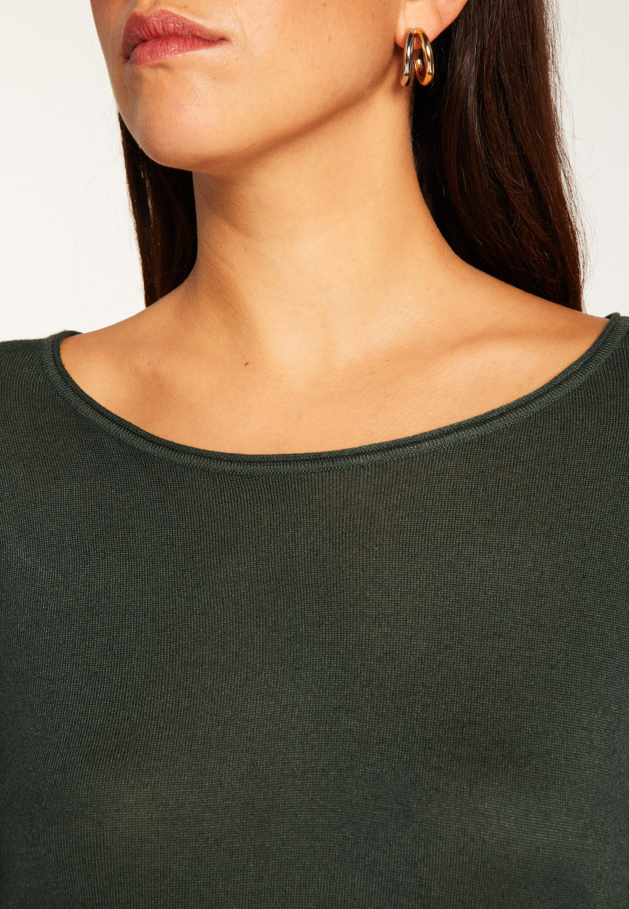 T-shirt col rond en fibre de bambou cachemire - Aemilia