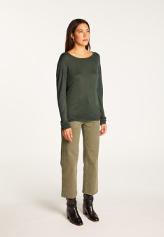 Round neck T-shirt in bamboo cashmere fiber - Aemilia