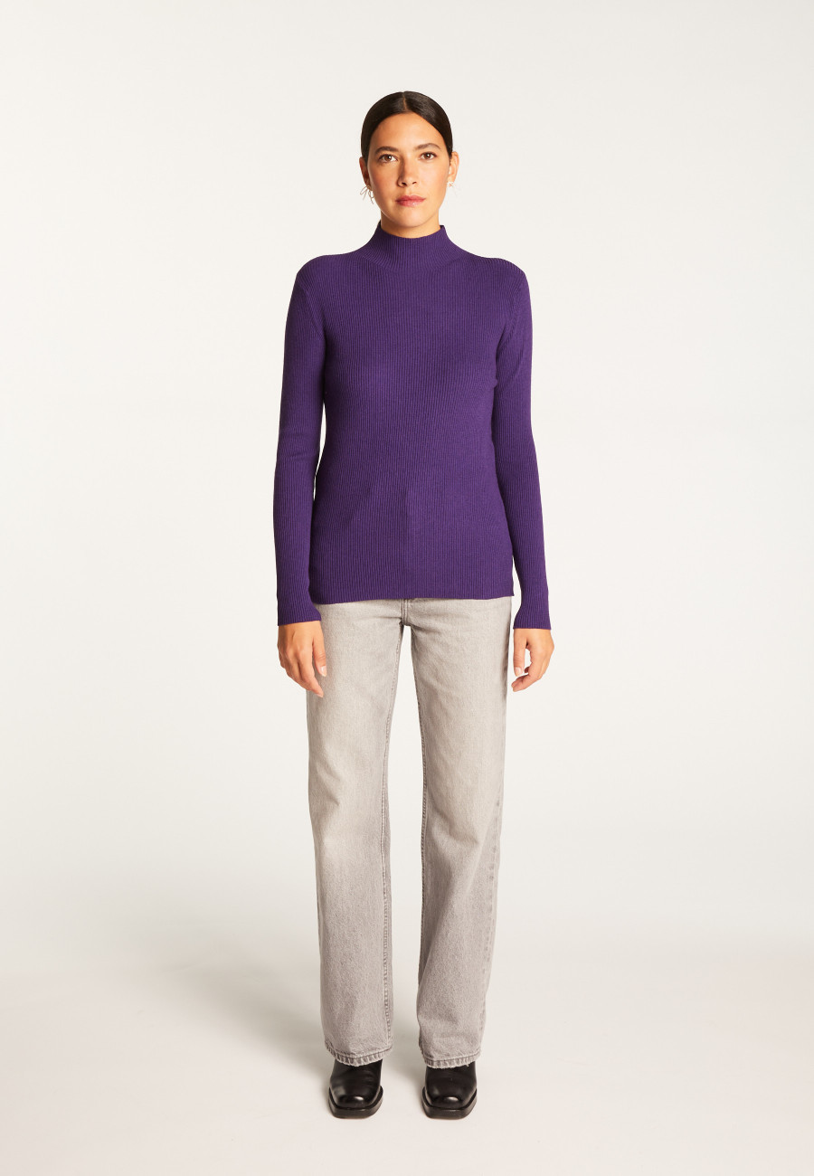 High neck sweater in wool blend - Reagan