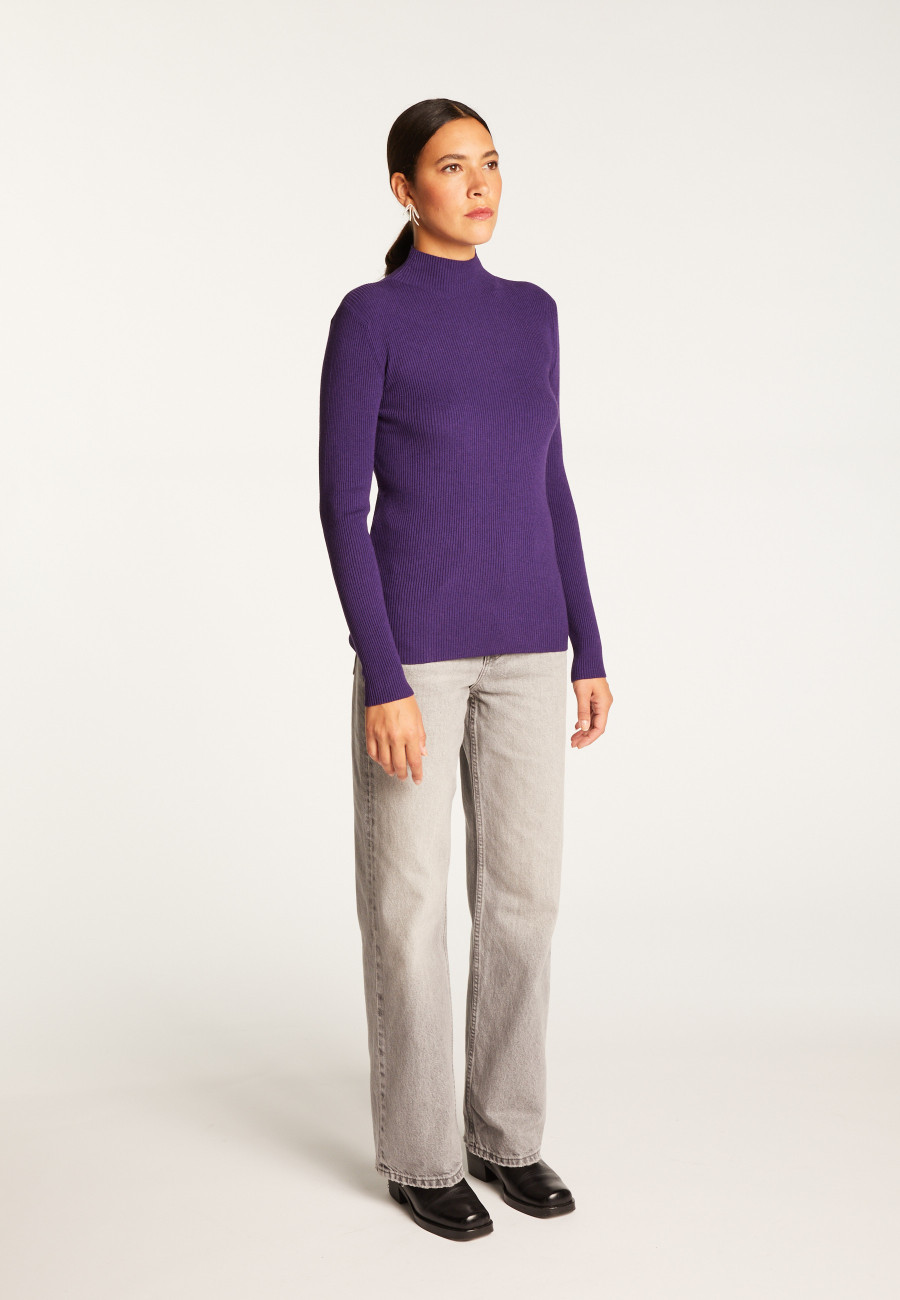 High neck sweater in wool blend - Reagan