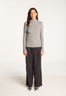 High neck sweater in wool blend - Reagan