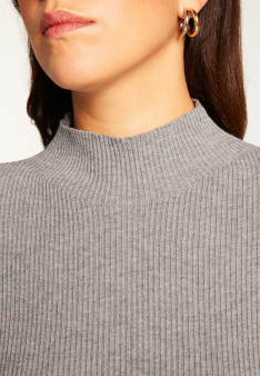 High neck sweater in wool blend - Reagan