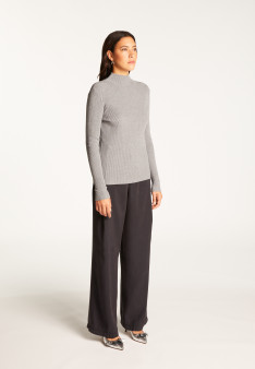 High neck sweater in wool blend - Reagan