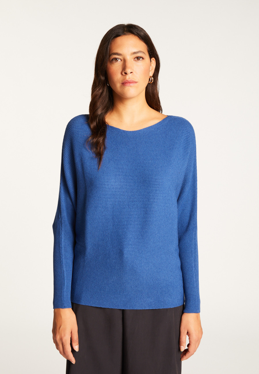 Round neck sweater in technical wool - Ruby