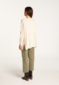 Pull col V oversize en cachemire - Apolline