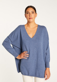 Pull col V oversize en cachemire - Apolline