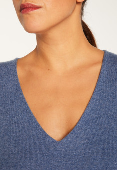 Oversized V-neck sweater in cashmere - Apolline