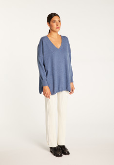 Oversized V-neck sweater in cashmere - Apolline