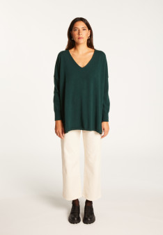 Pull col V oversize en cachemire - Apolline