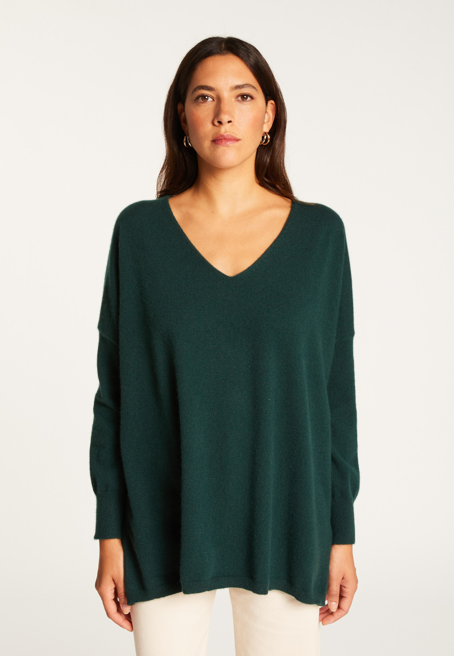 Pull col V oversize en cachemire - Apolline