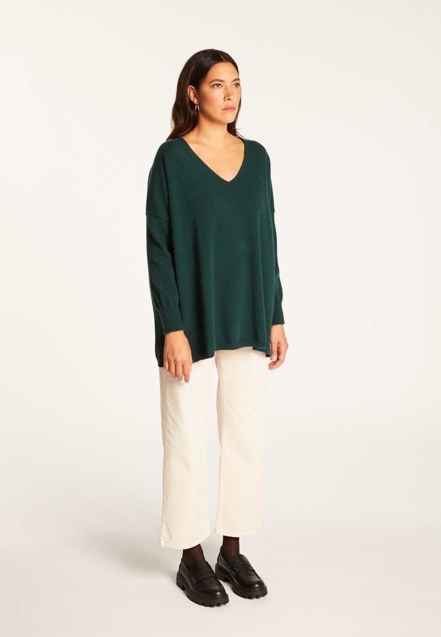 Pull col V oversize en cachemire - Apolline