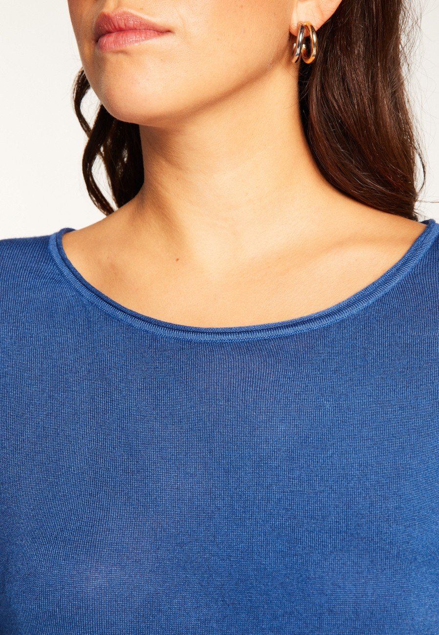 T-shirt col rond en fibre de bambou cachemire - Aemilia