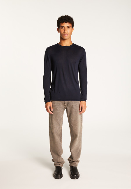 Cashmere bamboo fiber crew neck sweater - Taffy