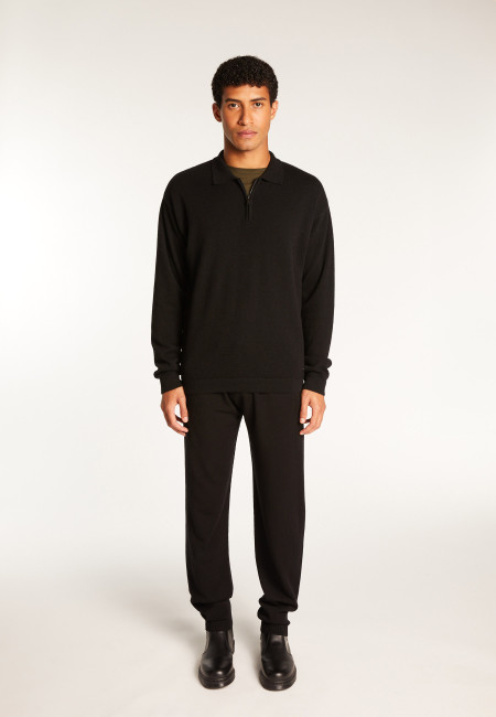 Cashmere Zip-Up Polo Shirt - Taylor