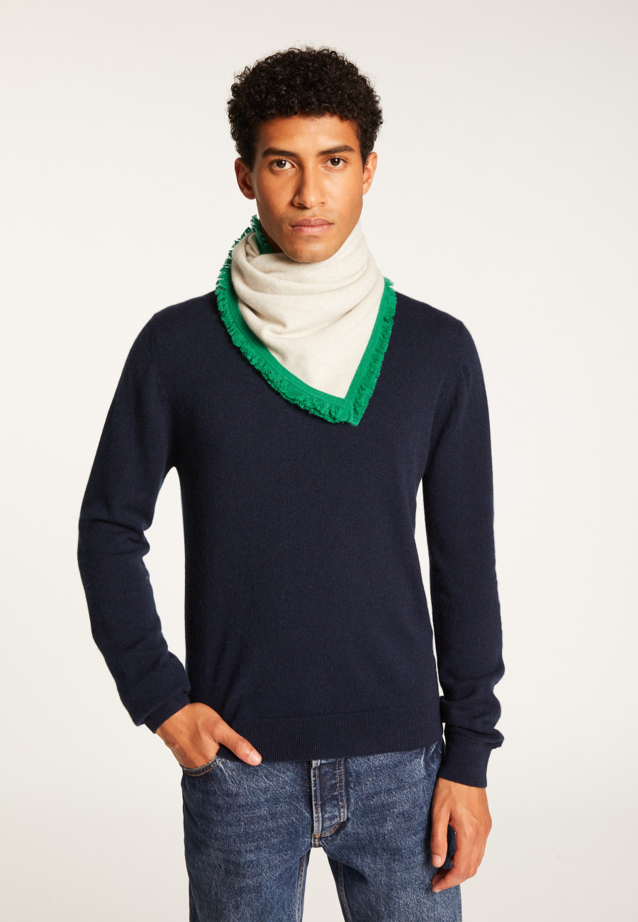 Two-tone unisex scarf in cashmere - Louisa