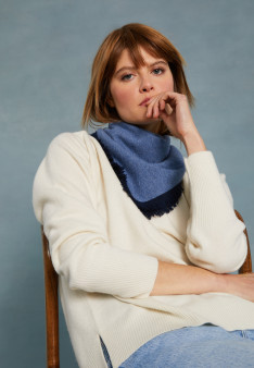 Two-tone unisex scarf in cashmere - Louisa