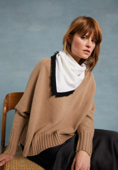 Two-tone unisex scarf in cashmere - Louisa