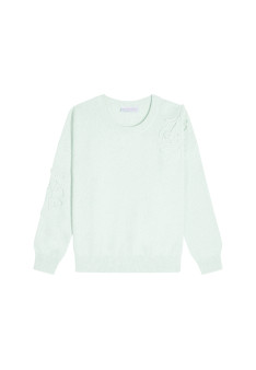 Embroidery sweater in wool and cashmere - Rachel