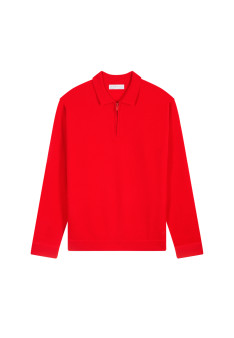 Cashmere Zip-Up Polo Shirt - Taylor