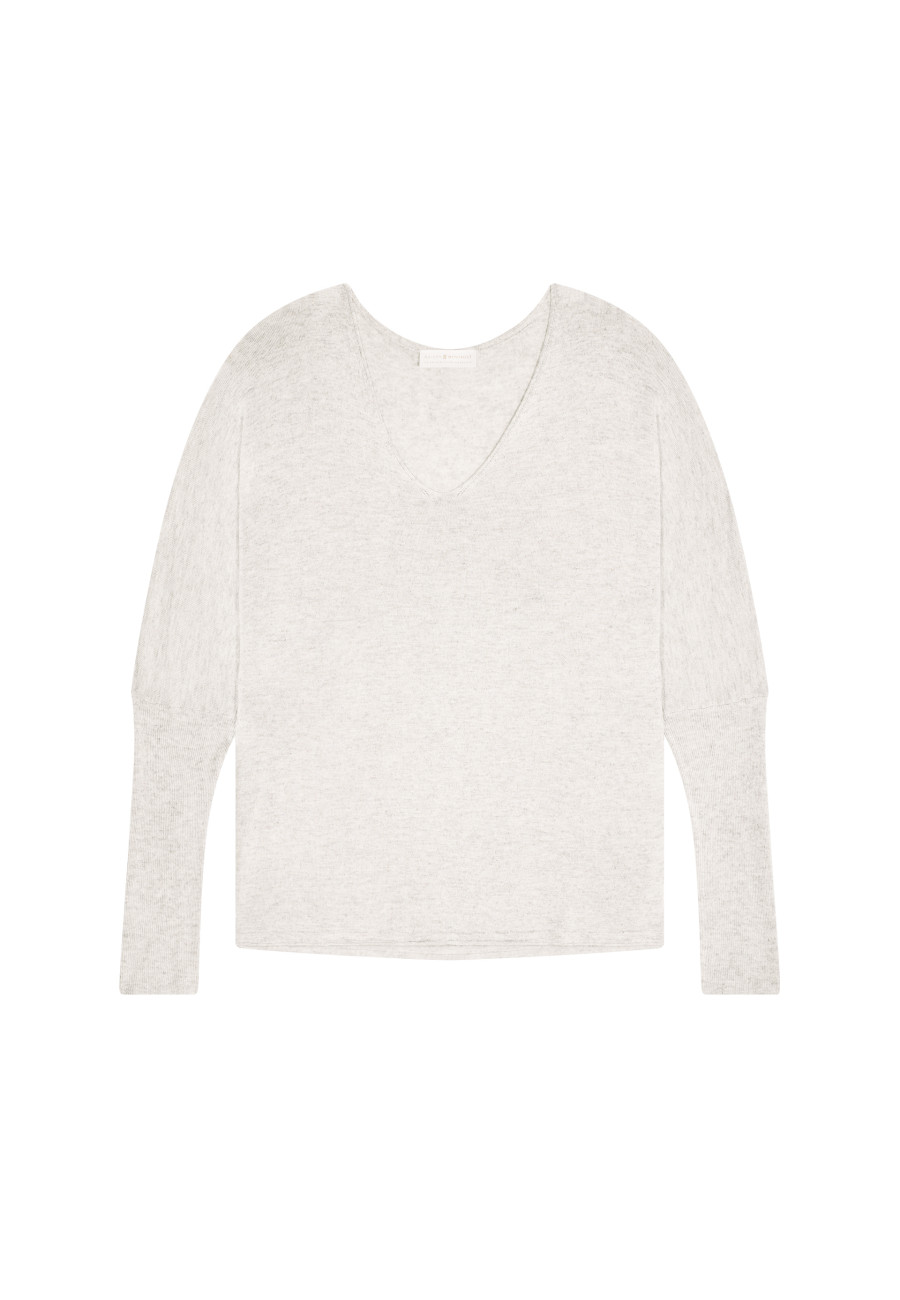 T-shirt col V oversize en fibre de bambou cachemire - Rica