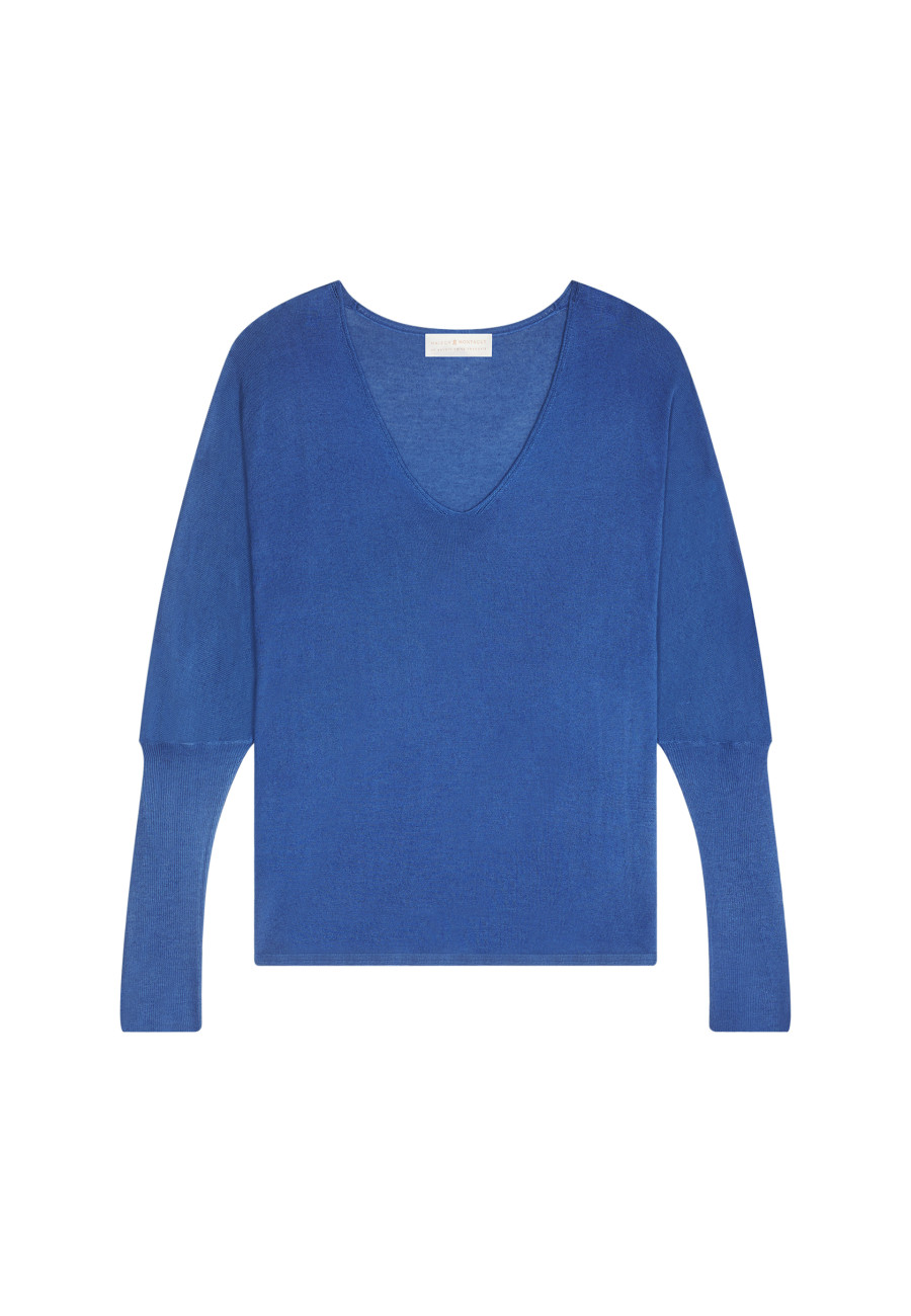 Oversized V-neck T-shirt in bamboo cashmere fiber - Rica