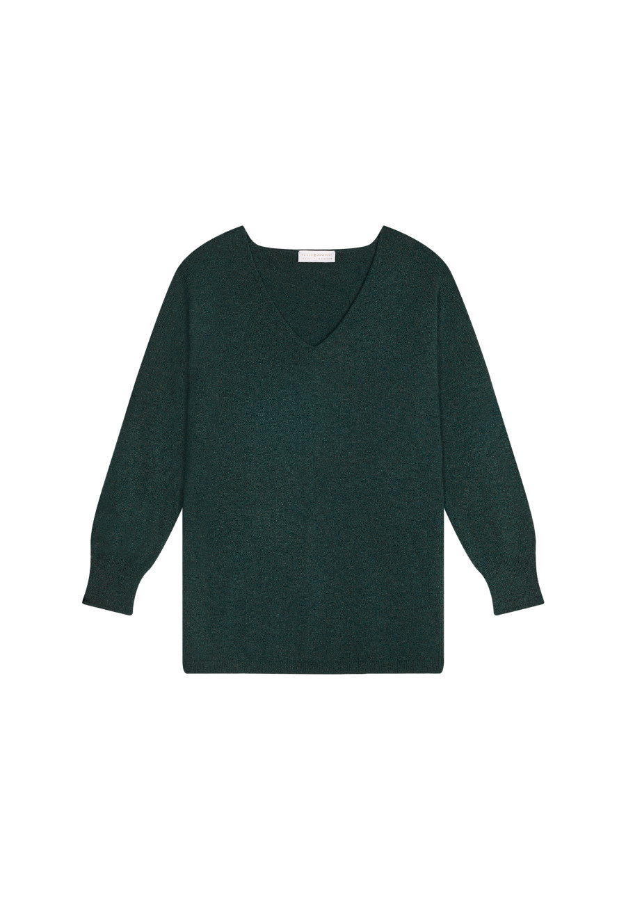 Oversized V-neck sweater in cashmere - Apolline