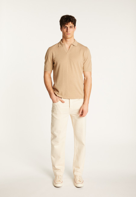 Cotton and linen polo shirt - Yuri