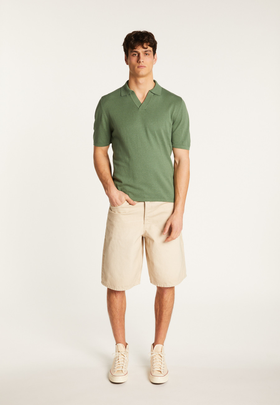 Cotton and linen polo shirt - Iouri