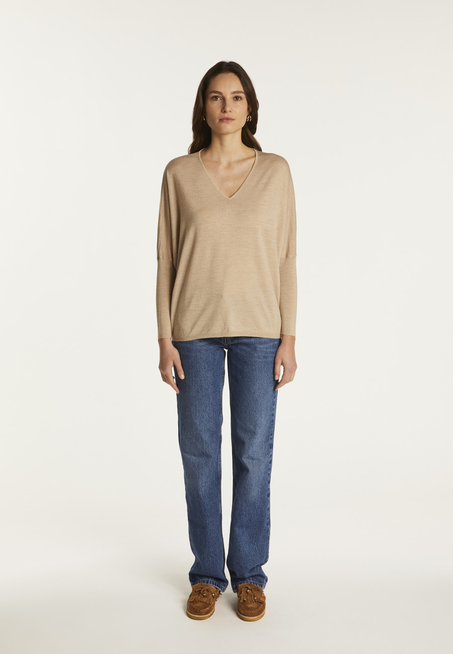 Merino wool V-neck sweater - Boxe