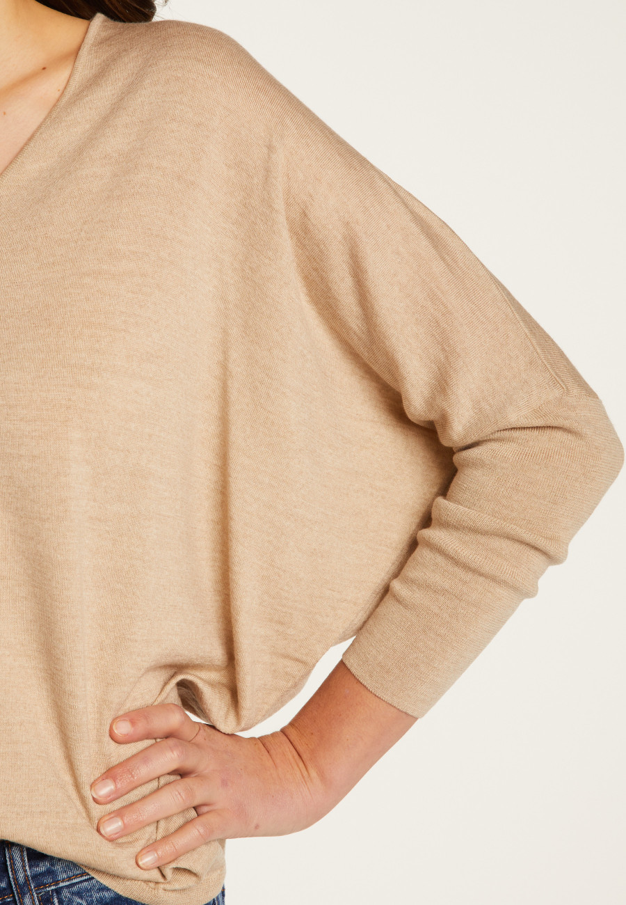 Merino wool V-neck sweater - Boxe