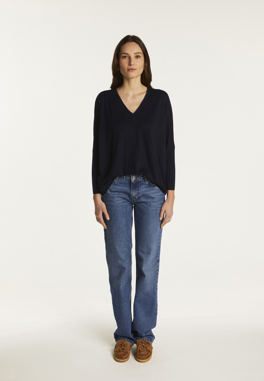 Merino wool V-neck sweater - Boxe