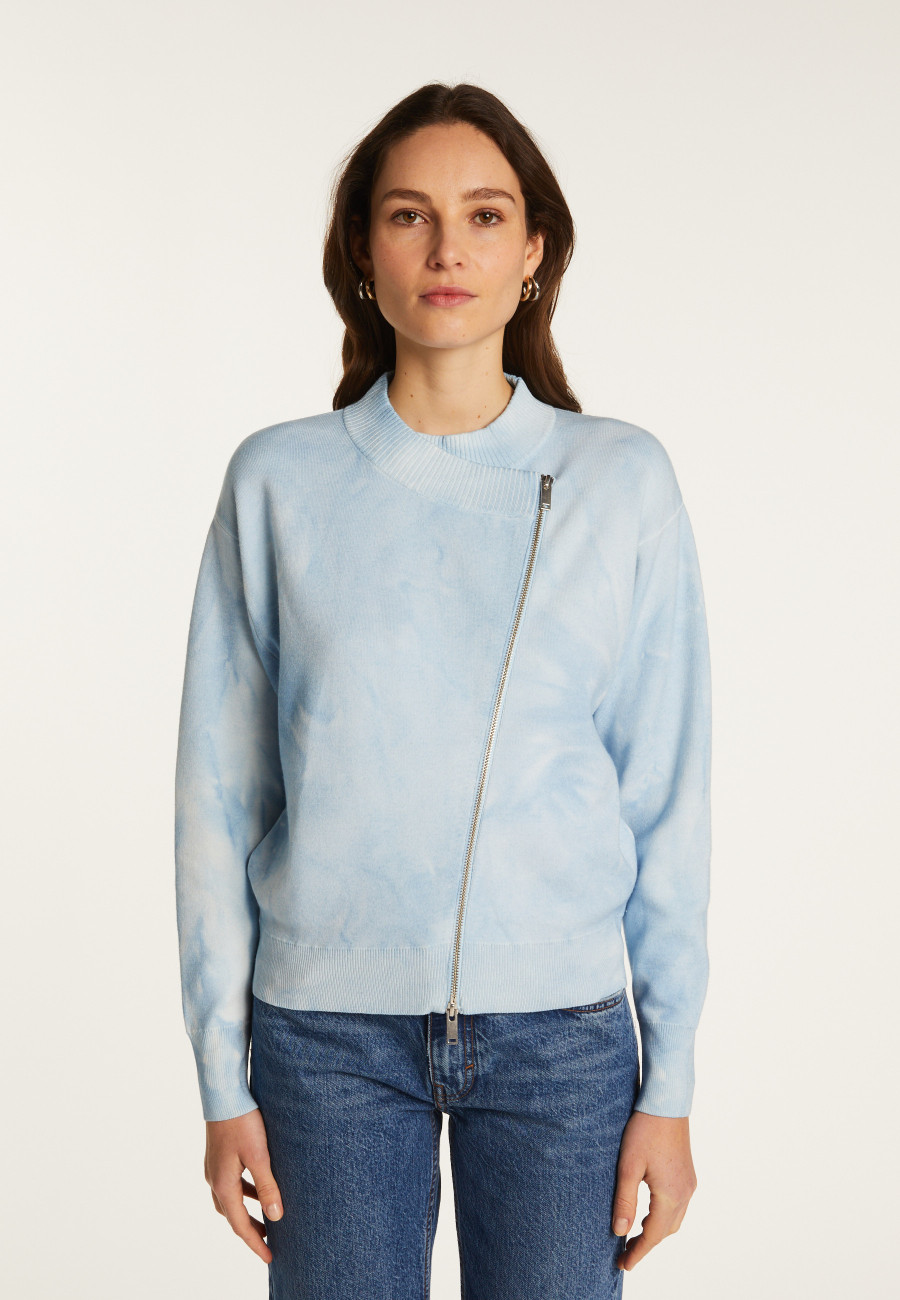 Wool Blend Zip-Up Sweater - Freya