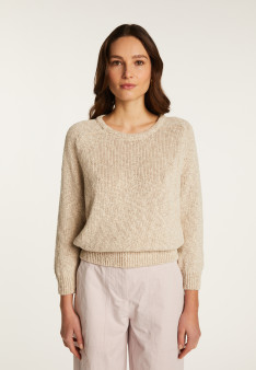 Cotton and linen crew neck sweater - Nicky