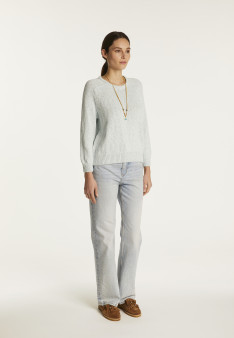 Cotton and linen crew neck sweater - Nicky