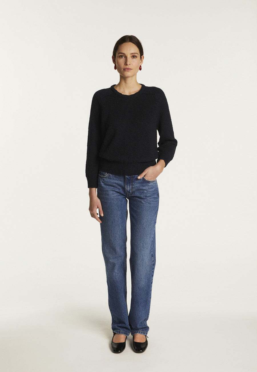 Cotton and linen crew neck sweater - Nicky