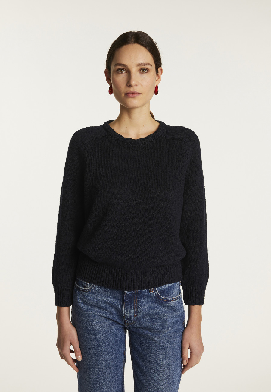 Cotton and linen crew neck sweater - Nicky